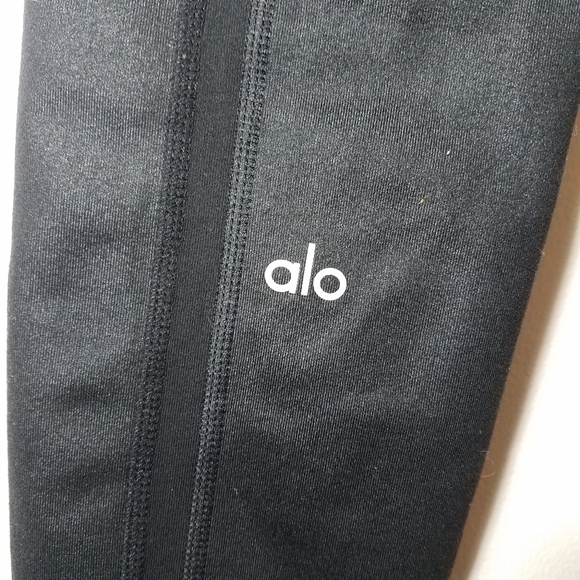 ALO Yoga Black Capri Leggings High Waist Stripe Size Small - Picture 3 of 11